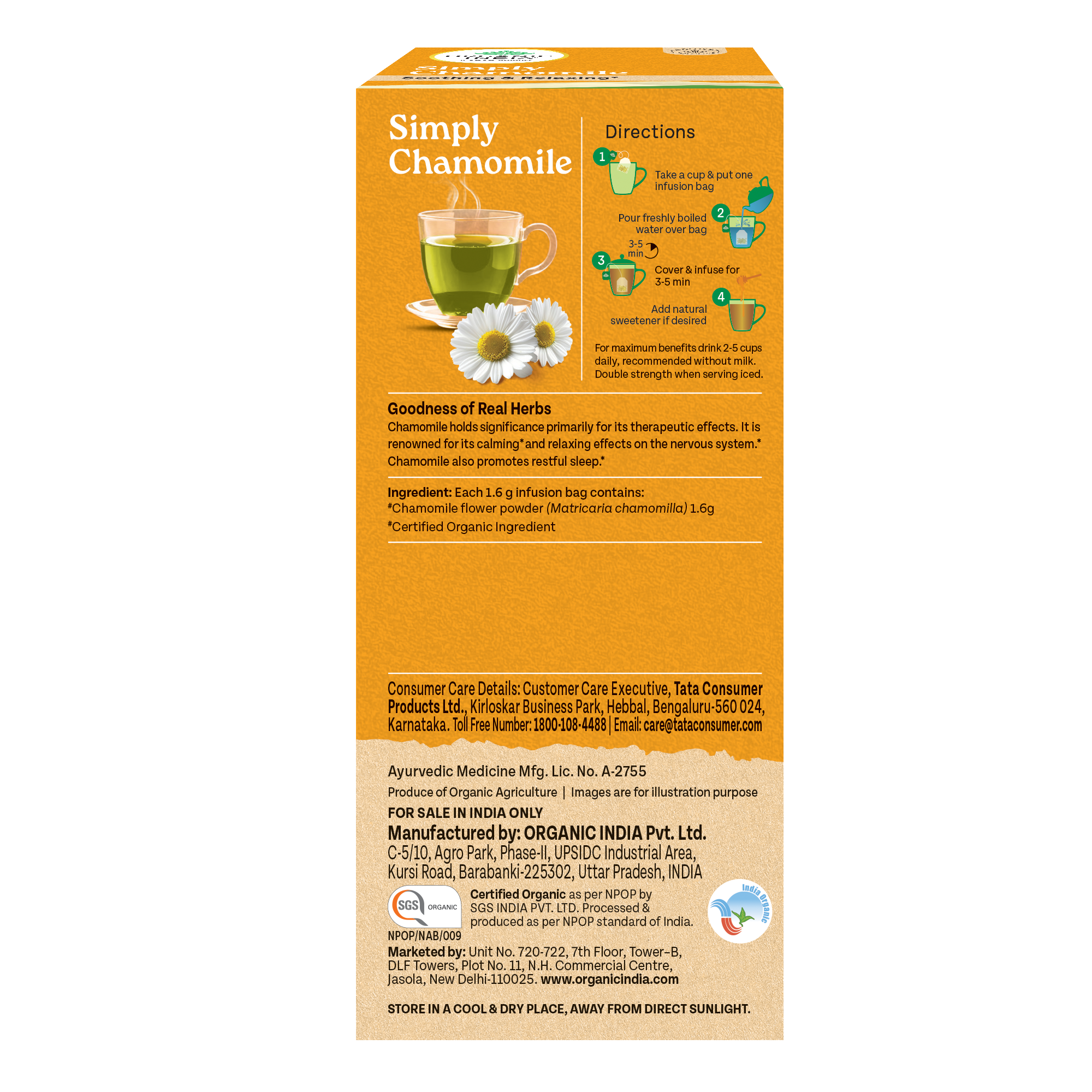 Organic India Simply Chamomile 25 Teabag