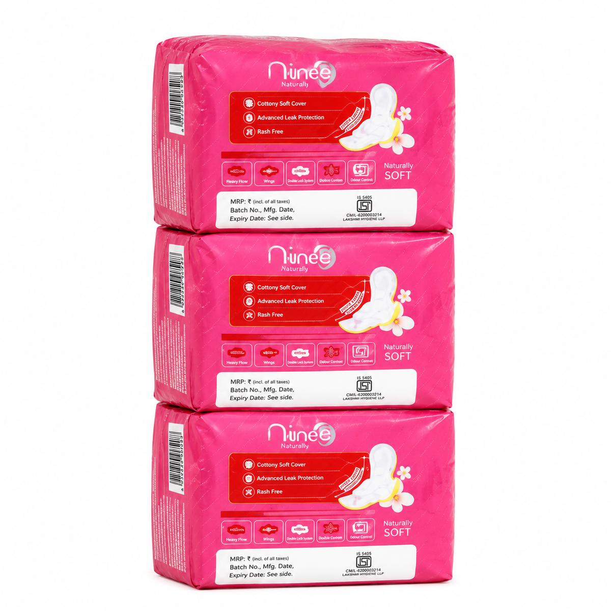 Niine Naturally Soft Ultra Thin XL+ Sanitary Pads - Pack of 3