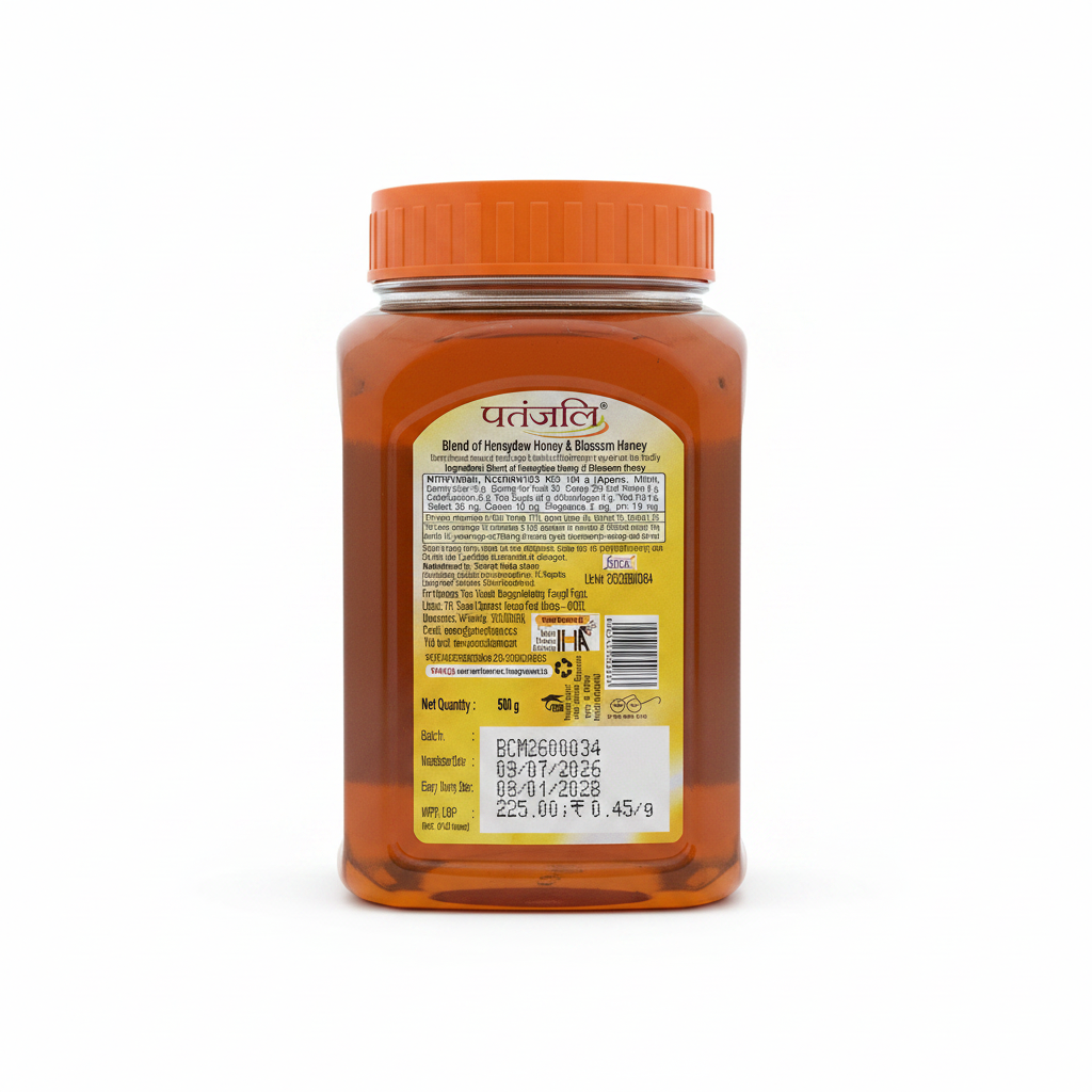 Patanjali Honey – Blend of Honeydew Honey & Blossom Honey (500g)