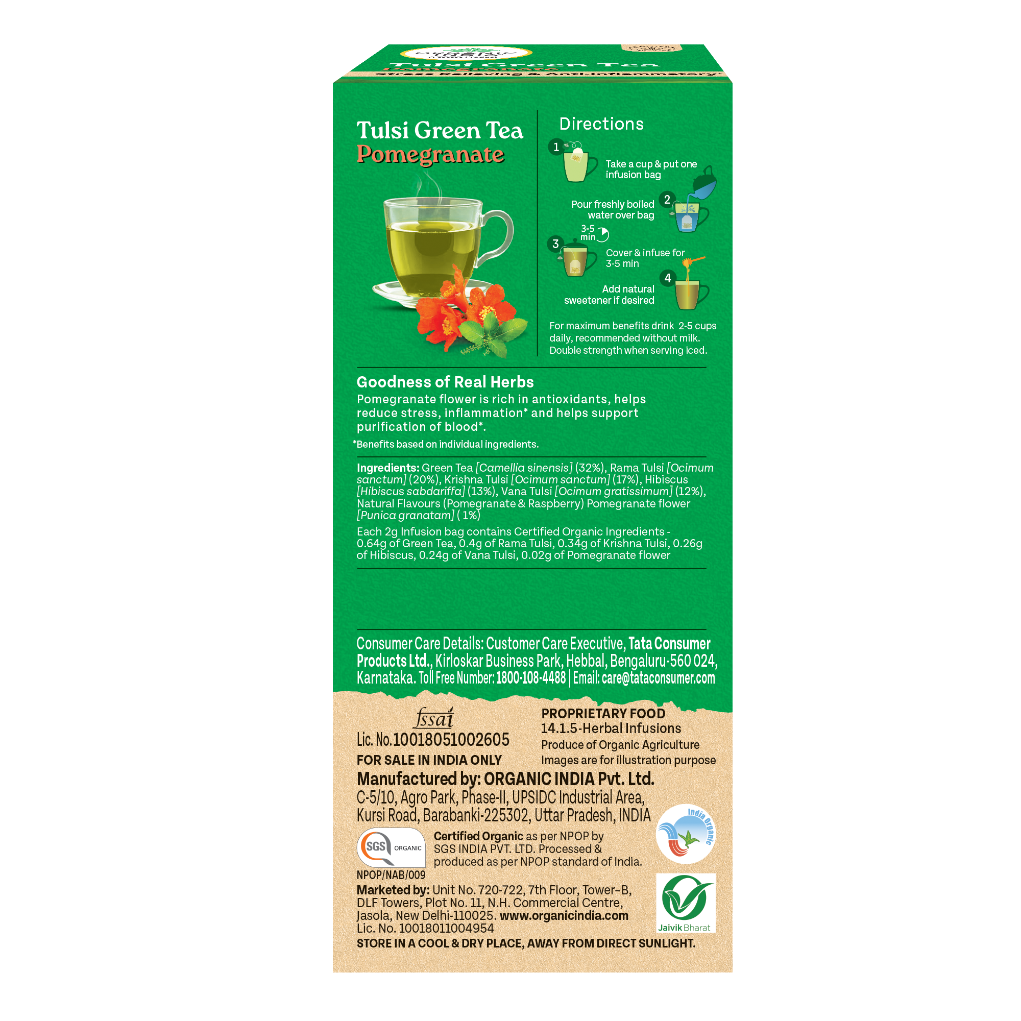 Tulsi Green Tea Pomegranate